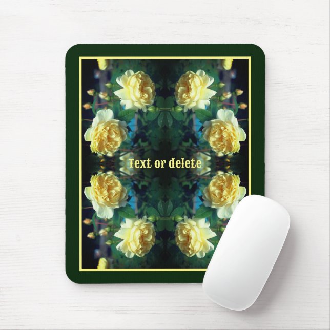 Gul ros Flower Pair Abstrakt Personlig Musmatta (Med mus)