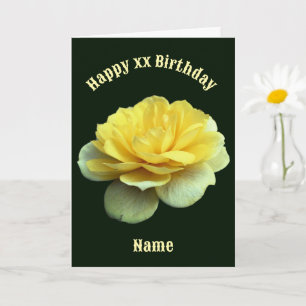 Gul ros Flower Personlig Birthday Kort
