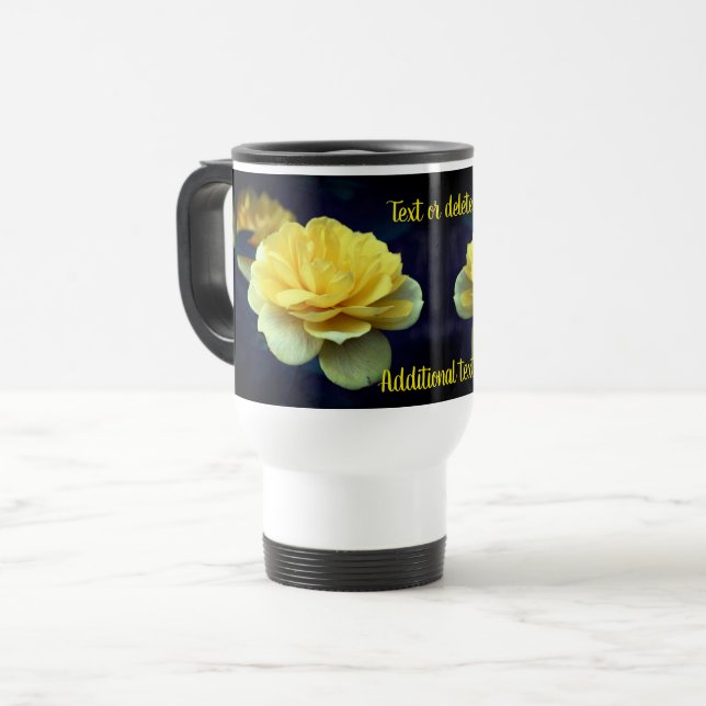Gul ros Flower Personlig Resemugg (Framsida vänster)