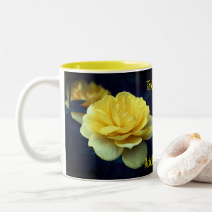 Gul ros Flower Personlig Två-Tonad Mugg