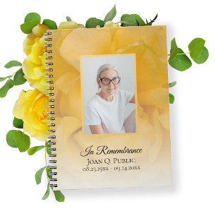 Gul ros Flower Petals Funeral Guest Bok Anteckningsbok