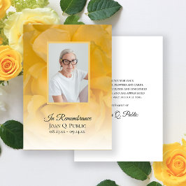 Gul ros Flower Petals Funeral Sympathy Tack Kort