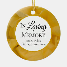 Gul ros Flower Petals Memorial Keepsak Julgransprydnad Keramik