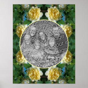 Gul ros Flower Ram Skapar ditt eget foto Poster