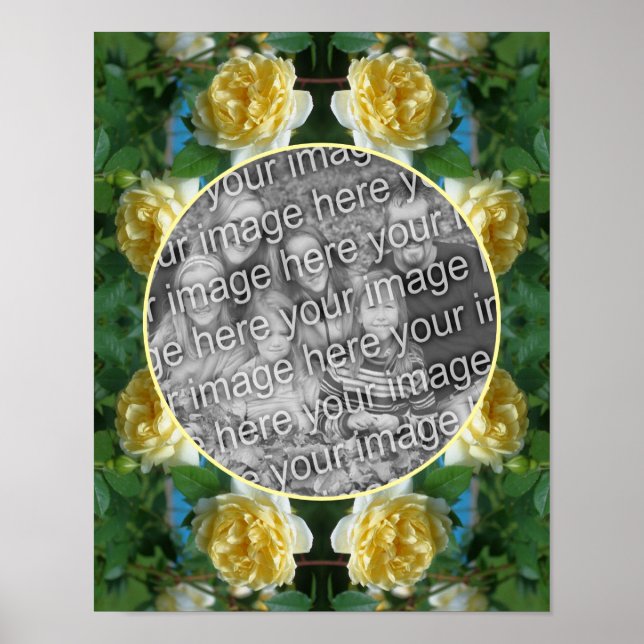 Gul ros Flower Ram Skapar ditt eget foto Poster (Framsidan)