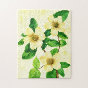 Gul ros Flower Vintage Stil Art Puzzle Pussel