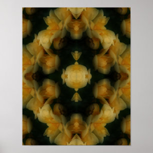 Gul ros Flowers Abstrakt Natur Art Poster