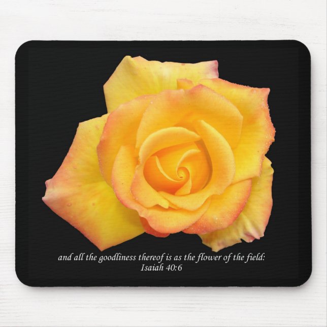 Gul ros Flowers Fält Mousepad Musmatta (Framsidan)