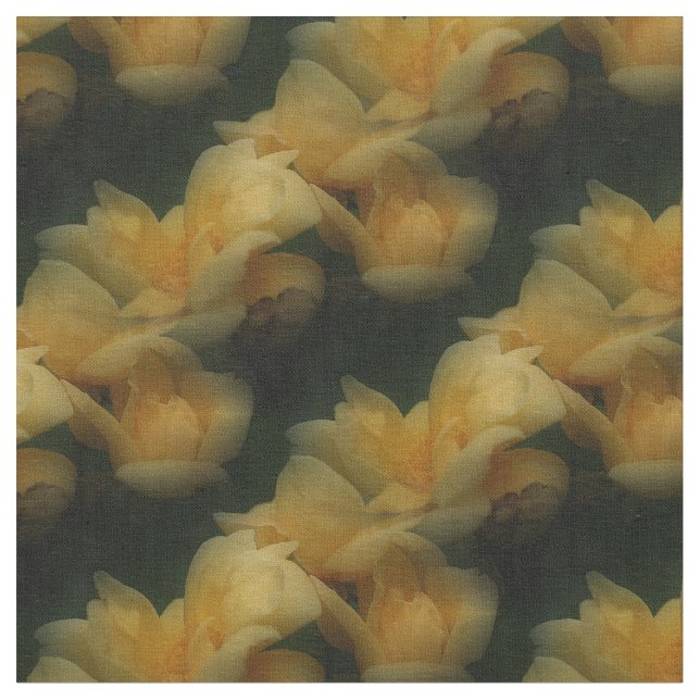 gul ros Flowers Nature Art Mönster Tyg (Närbild)