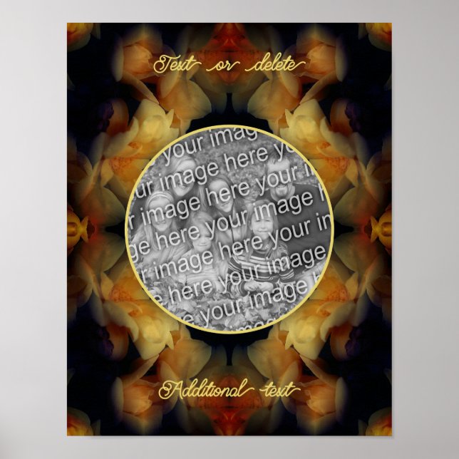 Gul ros Flowers Ram Skapar ditt eget foto Poster (Framsidan)