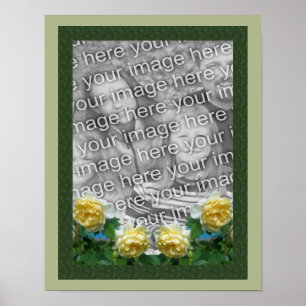 Gul ros Flowers Ram Skapar ditt eget foto Poster