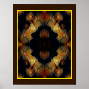 Gul ros Flowers Spegel Abstrakt Natur Poster