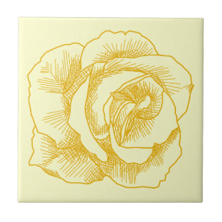 Gul ros fodrar teckningen kakelplatta