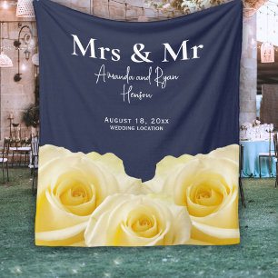 Gul ros Fru & Möhippa par Bröllop Gift Fleecefilt