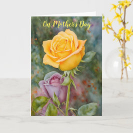 Gul ros Garden Blommigt Art Mors dag-kort Kort