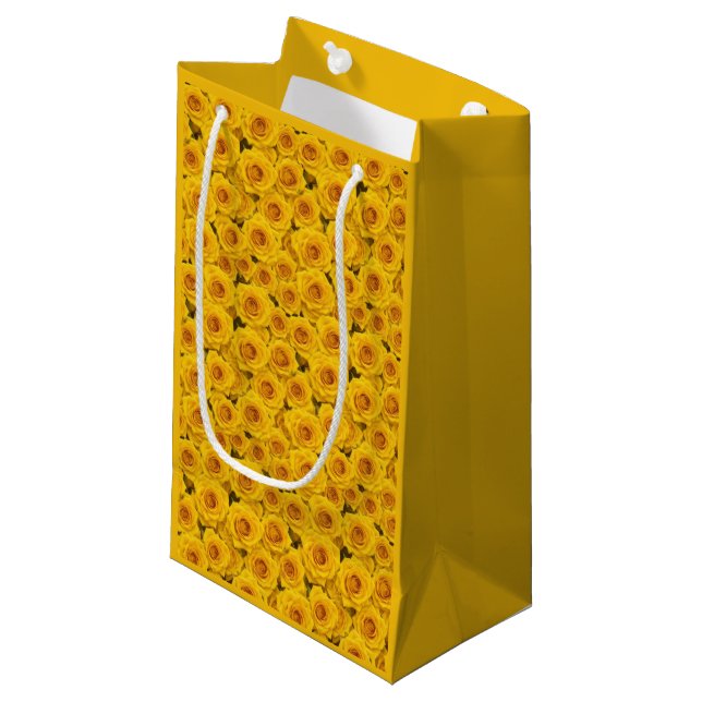 Gul ros Gift Bag (Framsidan Vinklad)