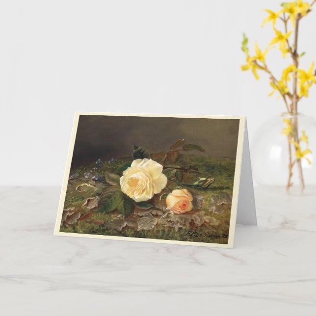 Gul ros, Grattis på födelsedagen Kort (Gul blomma)