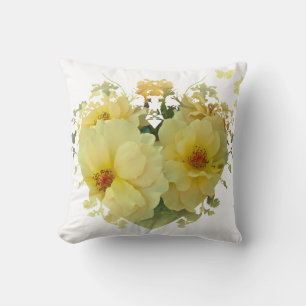 Gul ros Heart Pillow Kudde