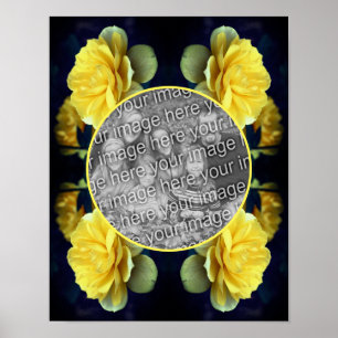 Gul ros i blomster ram Skapa din egen foto Poster