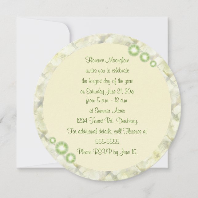 Gul ros i Brambles Summer Solstice Litha Inbjudningar (Framsida)