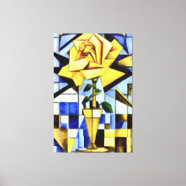 Gul ros i Gult Vas Geometric still Life Canvastryck
