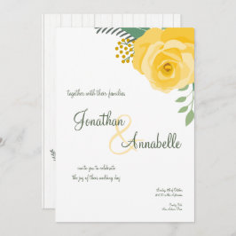 Gul ros i Texas Bröllop Inbjudningar