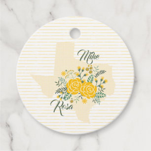 Gul ros i Texas - Gingham State Bröllop Gåvor Etiketter