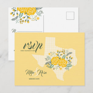 Gul ros i Texas - Gingham State Bröllop OSA Vykort