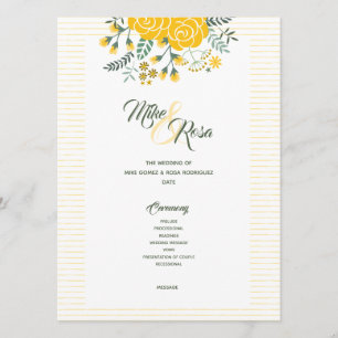 Gul ros i Texas - Gingham State Bröllop Program