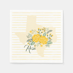 Gul ros i Texas - Gingham State with Ro Pappersservett