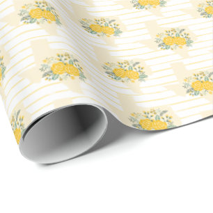 Gul ros i Texas - Gingham-staten med Rosor Presentpapper