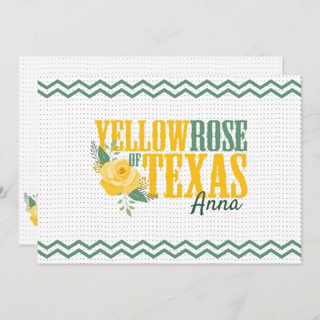 Gul ros i Texas - Single Ro Anteckningskort (Fram/baksida)