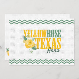 Gul ros i Texas - Single Ro Anteckningskort