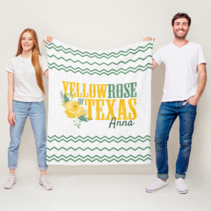 Gul ros i Texas - Single Ro Fleecefilt