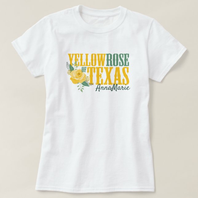 Gul ros i Texas - Single Ro T Shirt (Design framsida)