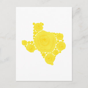 gul ros i Texas Vykort