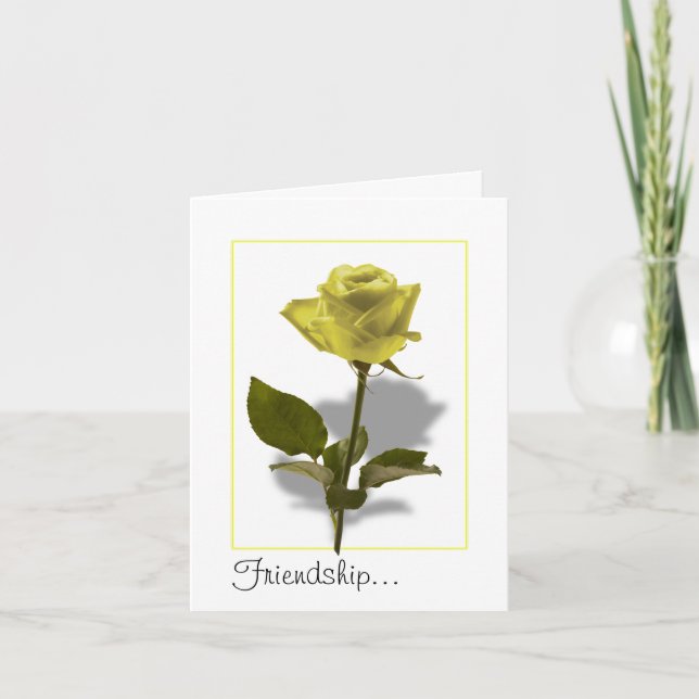 GUL ROS i VÄNSKAPEN Kort (Framsida)