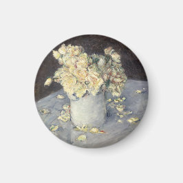 Gul ros i Vas av Caillebott Impressionist Magnet