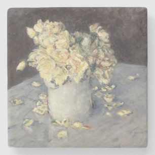 Gul ros i Vas av Caillebott Impressionist Stenunderlägg