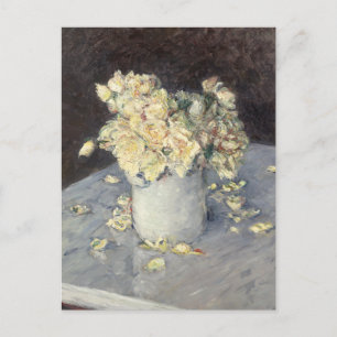 Gul ros i Vas av Caillebott Impressionist Vykort