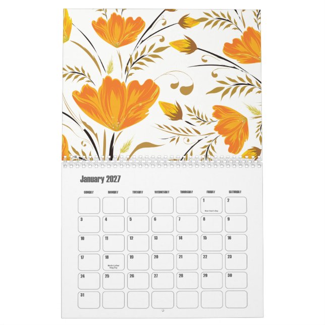 Gul ros kalender (Jan 2027)