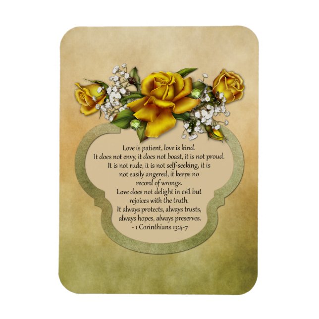 Gul ros Kärlek är patient, Kärlek är typ Magnet (Vertikal)