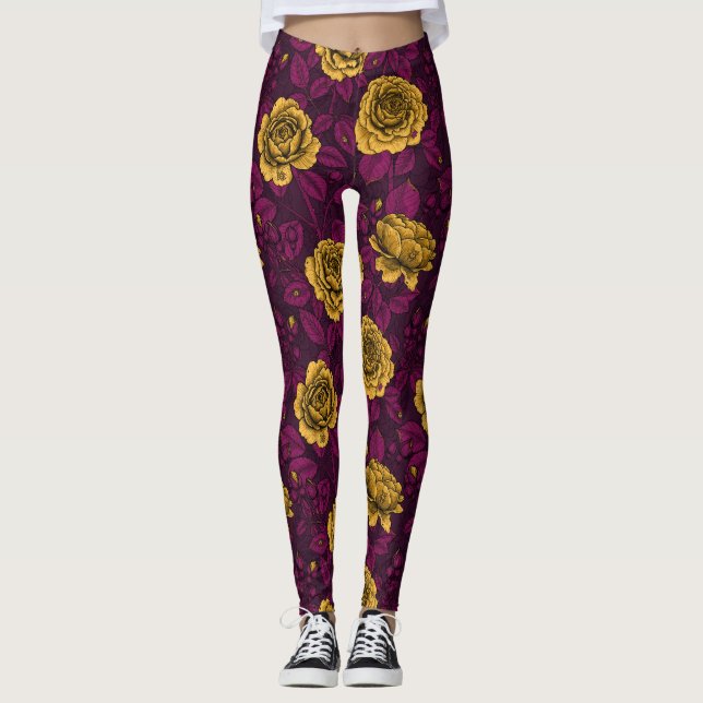 Gul ros leggings (Framsida)