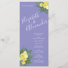Gul ros & Lila Periwinkle Bröllop Meny