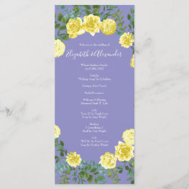 Gul ros & Lila Periwinkle Bröllop Meny