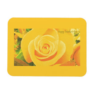 Gul ros Mors dag Premium Flexi Magnet