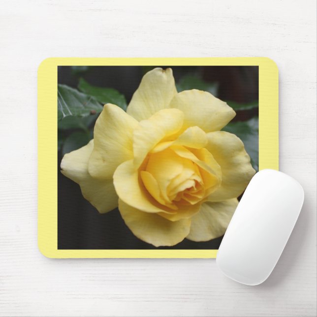 Gul ros Mousepad Musmatta (Med mus)