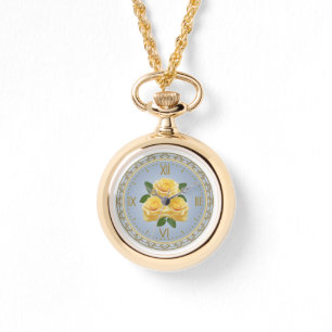 Gul ros Necklace Watch Armbandsur