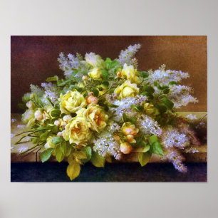 Gul ros och Lilacs Poster