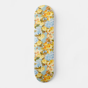 Gul ros om blått och teve mini skateboard bräda 18,5 cm